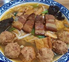 Meat Balls and Pork Slices Stew with Handmade Flatbread