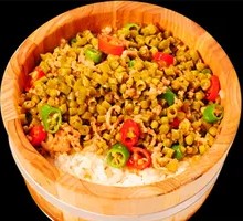 酸豆角肉沫盖浇饭