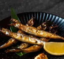 Salt-roasted Pacific saury