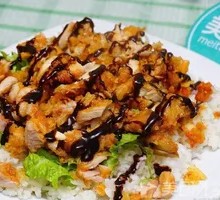 Black Pepper Fried Chicken Rice