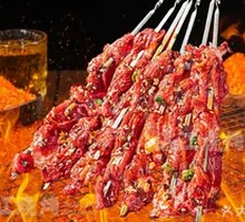 Charcoal Grilled Beef Skewers, Our Shop's Signature Barbecue