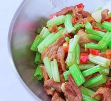 Celery and Pork Rice Bowl