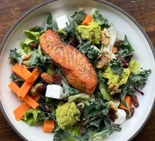 Pan-Seared Salmon Avocado Salad