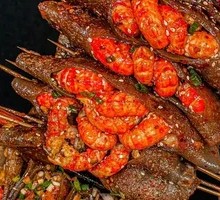 Grilled Crawfish with Sweet Potato Skin