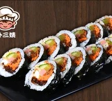 Bone-in Chicken with Mushroom Sauce and Seaweed Rice Roll