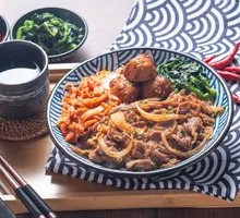 Crispy Bone Meatballs and Spicy Beef Rice Bowl