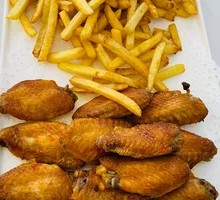 Fries and Orlean Chicken Wings