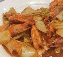 Braised Large Shrimp with Chinese Cabbage