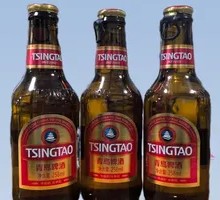 Qingdao Beer Mini Hand Grenade Pull Ring Brown Gold