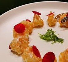 Coral Sauce Durian Shrimp Balls
