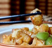 Fried Dough Sticks Stir-Fried with Loofah