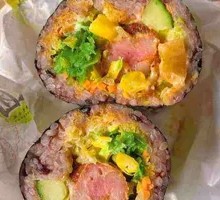 Sausage and Sesame Seed Rice Ball
