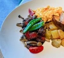 Australian Beef Cubes with Signature Fried Eggs