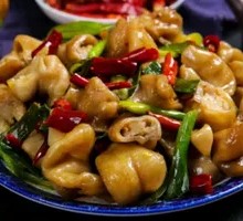 Stir-fried Pig Intestine with Garlic Shoots