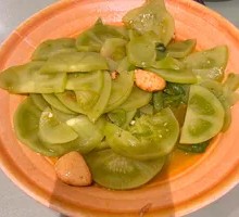 Green Tomato and Green Pepper Stir-fry
