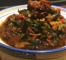 Braised Beef with Mustard Greens