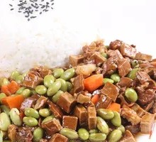 Soybean and Pork Rice Bowl