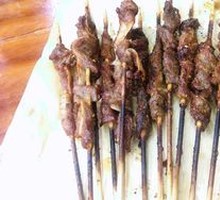 Freshly Sliced and Grilled Lamb Skewers