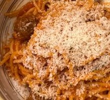 Italian Meat Sauce Meatball Noodles