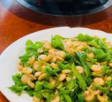 Green Pepper and White Rice Shrimp