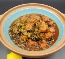 Sour Mustard Greens Braise with Pork Meatballs