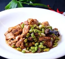Braised Chicken with Edamame Rice