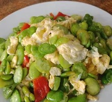 Fava Bean and Egg Stir-fry