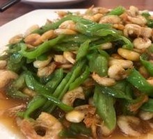 Green Pepper and White Rice Shrimp