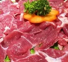 Fresh Sliced Lamb with Big Knife