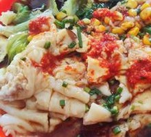 Corn Egg Pork Steamed Rice Noodle Roll
