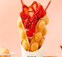 Strawberry Cream Egg Waffle
