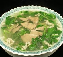 Pork Liver and Spinach Egg Soup