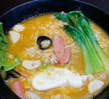 Enoki Mushroom, Bacon, and Egg Hot Rice