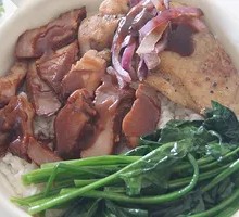 Barbecue Pork and Chicken Rice