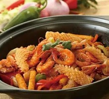 Dry Pot Squid and Shrimp