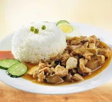 Stuffed Mushroom Steamed Chicken Rice
