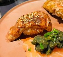 Century Egg and Salmon