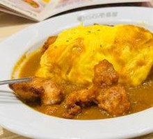 Fried Chicken Curry Omelette Rice