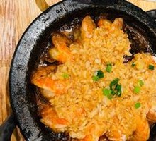 Grilled Garlic Shrimp on Stone Plate