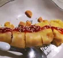 Egg and BBQ Pork Rice Noodle Roll