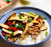 Fried Tofu and Pork Rice