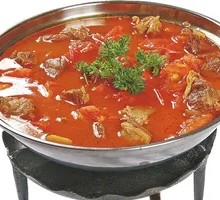 Stewed Beef Brisket with Tomatoes in Pot