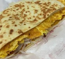 Pancake with Egg and Chicken Cutlet