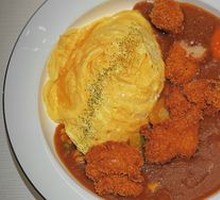 Fried Chicken Curry Omelette Rice