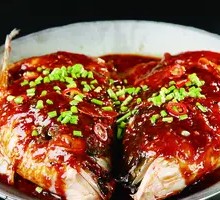 Stewed Fish Head with Pancake in Iron Pot