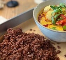 Thai Yellow Curry Sea Bass with Shrimp Rice