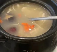 Pot of Mixed Mushrooms Soup