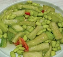 Loofah with Edamame Stir-fry