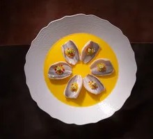 Steamed Spanish Mackerel with Yellow Pepper Sauce
