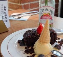 Chocolate Raspberry Mousse Cake and Ice Cream